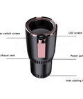 Sweet Ride Dash Cup Warmer And Chiller With Responsive Touchpad And Sharp LED Display, features labeled for easy use.