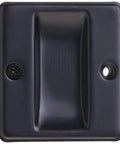Premium Solid Brass Pocket Passage Door Pull Matte Black Finish Two And Three Quarters Inch Tall By Two And Half Inch Wide Fits Doors From One And Three Eighths To One And Three Quarters Inch Easy Install Slick Dope Modern Hardware front view