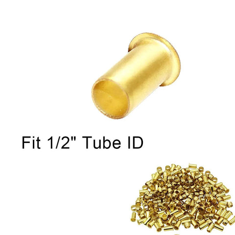 Brass 1/2 in tube ID compression sleeve insert, tube support, pack of 10