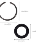 Solid Impact Wrench Retaining Rings With O-Rings 1/2 Inch 10 Sets Iron Socket Holder Clips showing iron retainer and rubber O-ring.