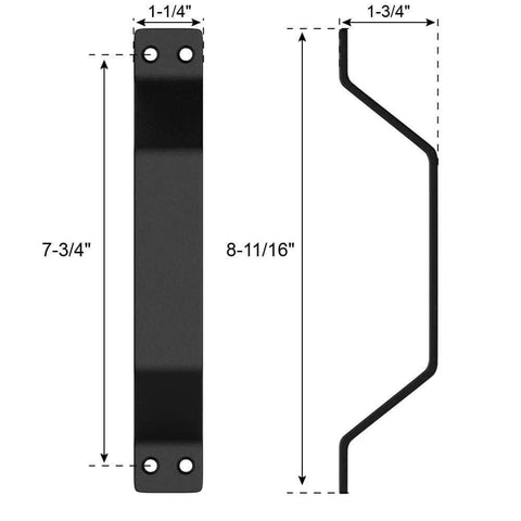 Rustic Barn Door Handles Set Of 2 Black Painted Solid Steel Gate Pulls Comfortable And Handy Heavy Duty Hardware For Cabinets Fences And Drawers Eight And Eleven Sixteenths Inches Fits Perfectly With Easy Install dimensions