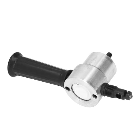 Double Head Electric Sheet Metal Nibbler Cutter For Stainless Steel Aluminum Copper, close-up of metal and rubber handle.