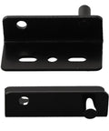 Pair Of Heavy Duty Iron Hinges With Bushings And Protective Plastic Caps Perfect For Wooden Doors Kitchen Cabinets And Furniture, black finish