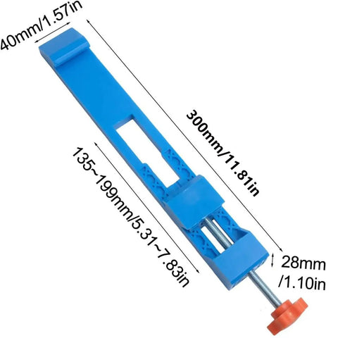 Plastic Adjustable Circular Saw Guide Rail And Milling Positioning Clamp For Woodworking Pros Precision Cutting Pro Grade Durable Base Guide For Accurate Milling Tasks 300mm Blue featuring measurement labels