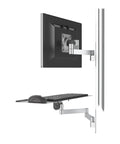 Heavy duty monitor arm and keyboard tray mount, featuring smooth pivot adjustment for ultimate office or gaming setup.