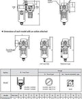 Technical diagram of Heavy Duty Air Filter Regulator Combo With Three Quarters Inch NPT, Poly Bowl And Metal Guard, Manual Drain, Gauge, 10 Micron Element