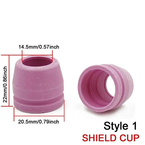 High Performance Plasma Cutting Torch Consumables For Ag-60 And Sg-55 With Ceramic Shield Cap Tip Nozzle Set, pink ceramic shield cup.