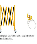 Effortless Expandable Metal Barricade 8 Feet Portable Safety Barrier On Casters with removable latch system.
