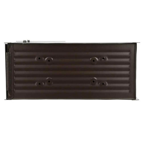 Bottom view of Northpointe Large Capacity Post Mount Mailbox in Galvanized Steel with Venetian Bronze Finish for outdoor durability.