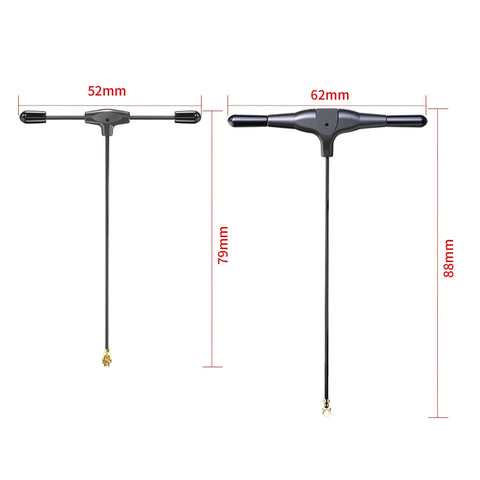 ExpressLRS FPV 2.4Ghz Receiver Nano Module With 78mm UFL T Antenna dimensions shown for Drones and RC Planes