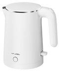 Electric Kettle Stainless Steel 1 Liter 1200W Quick Boil With Double Wall Cool Touch Design Auto Shut Off BPA Free 304 Stainless Steel Water Boiler For Coffee Tea Maker Warmer Heater White