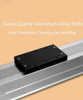 Heavy Duty Linear Stage Actuator With Ball Screw Slide Table And Precision Electric Guide Linear Module Featuring Built Like A Tank Construction And Hella Smooth 100Mm Stroke Control For Rigorous Applications, aluminum alloy slider with 60kg capacity.