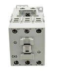 High Power 43Amp 3 Pole Magnetic Contactor For Industrial Electrical Control Systems, front view of heavy duty switch with terminals.