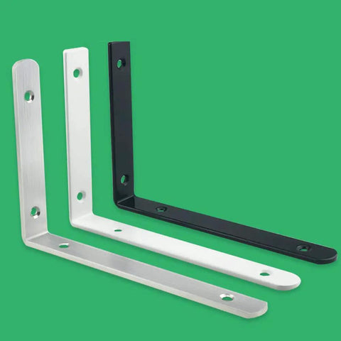 Heavy Duty L Shaped Corner Brackets With Included Fasteners For Floating Wall Shelving Storage Set Of Two stainless steel support angles