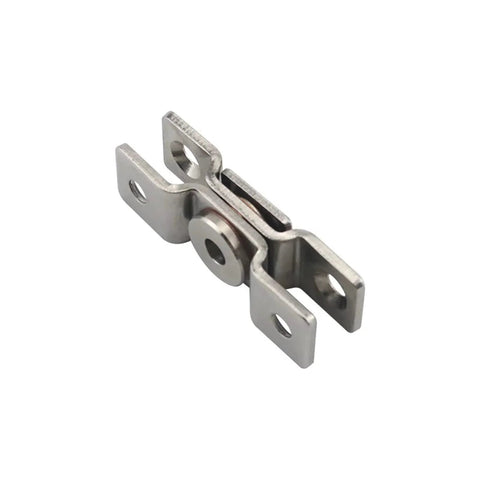 Stainless steel damping torque hinge with mounting lugs, silver finish, Amazon brand
