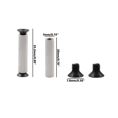 Knife Handle Bolts And Screws Kit For DIY Knives Making Alloy Steel Flat Head Rivets Knife Scale Fasteners dimensions shown