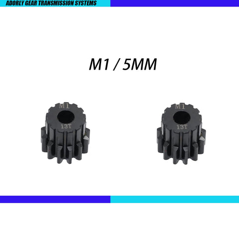 2 Pack Machined Hardened Steel 13T Motor Pinion Gear For 1/8 Sledge Replacement Upgrade 6483X 1.0 Pitch Fits 5mm Shaft