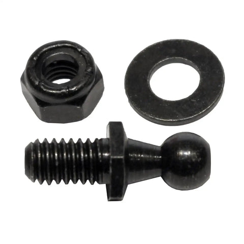 10mm Ball Studs With Washer And Lock Nut 5 16 18 Thread Black Zinc Plated For Serious Corrosion Protection Heavy Duty Built To Last Great For RVs Campers DIY Projects And Gas Springs 4 Pack, black ball stud, washer, and lock nut