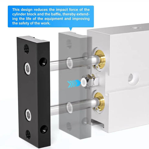 TN10X40S Dual Stroke Drive Lightweight Pneumatic Air Cylinder For Precision Motion On Production Lines Dual Rod Action Aluminum Build Workhorse Industrial Actuator For Long Lasting Pneumatic Systems, dual-rod aluminum cylinder with impact-reduction block