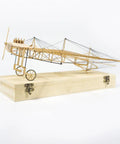 3D Wood Puzzle Kit Of Etrich Taube WW1 Vintage Airplane DIY Laser Cut Balsa Build For Adults on display stand