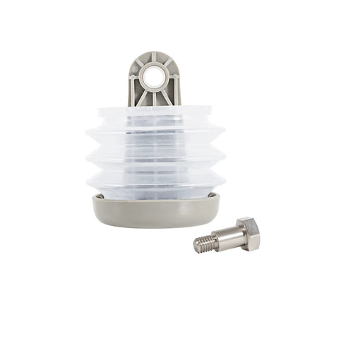 Pump bellows kit for Dometic vacuum discharge pump with mounting boss and bolt