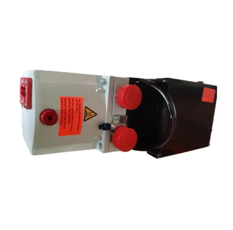 Heavy Duty High Vacuum Pump For Industrial Use Built Different With Silent Operation And Consistent Airflow Top Shelf Performance, side view with red buttons.