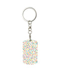 Slick Mini Abstract Rectangle Aluminum Keychain Featuring A Dope Scattered Grid Plated Finish Rust Resistant Metal Key Holder And Bag Charm Daily Accessory For Her And Him.