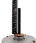 Close-up of HVAC Condenser Motor Replacement 0.25 HP, 1 Phase, 208-230V, 825 RPM Model Specific shaft with measuring tape.