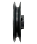 Side view of 7/8 Inch Bore Single Groove V Belt Pulley 5.25 Inch OD Cast Iron Motor Pulley For A Ax B BX 4L 5L V Belts BK5578