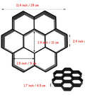 Hexagon Pavement Molds 2 Pack Reusable Walkway Path Maker For Concrete Pavers, black hexagonal design with measurements