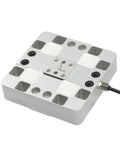 Multi Axis Force Sensor for 3D and 6D Torque 0 to 200N Range High Precision Stable Shielded Wiring Tough Multi Component Force Measurement for Industrial Robotics and Dynamic Testing Easy Install Real Time Signals, square metal unit with connectors