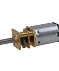 Miniature 3V Dc Gear Motor 50Rpm N20 12Mm Metal Construction With 10Mm Output Shaft Smooth Operation Built Tough Runs Like A Champ Ideal For Custom Robot Projects viewed from the side, showcasing metal body and output shaft.