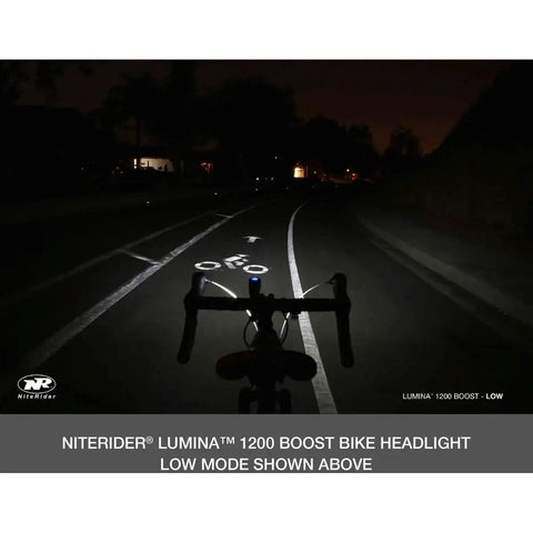 Lumina Boost 1200 Bike Light With 1200 Lumens USB Rechargeable Front Headlamp Boost Mode For Road MTB And Commuter Rides Fits Up To 35mm Handlebars IP64 Water Resistant And Ready For All Night Adventures