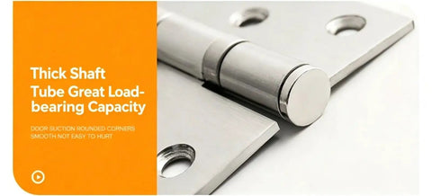 5 Inch Stainless Steel Swing Door Hinge With Silent Bearing for interior doors, showcasing thick shaft and load-bearing capacity.