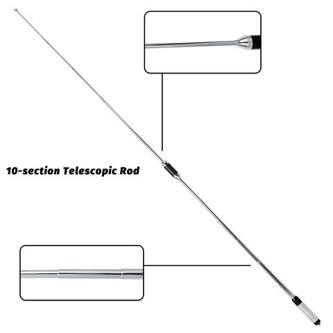 RH770 Dual Band Telescopic Handheld Ham Radio Antenna 2m 70cm VHF UHF High Gain Pro Grade Low SWR Extendable Replacement Antenna