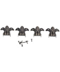 Antique Style Box Feet Set Of 12 For Jewelry Boxes And Wooden Cases with screws, metal corner protectors front view