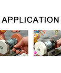 Compact Electric Bench Grinder Featuring Dual Coarse And Fine Wheels For Metal Sharpening wood shaping knife making and jewelry buffing on a sleek station in use.