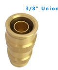 Three Eighths Inch Tube OD Push-To-Connect Pneumatic Fittings Set showing brass union connector for air brake lines.