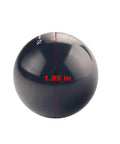 Front view of Blue Billet Round Ball Short Throw Shift Knob for 5 Speed Manual Transmissions M12x1.25 Screw-On Design showing size