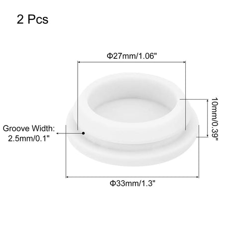 Top Shelf Badass Snap In Silicone Hole Plugs 2 Pack White 27MM Panel Seal Covers Waterproof with groove measurements.