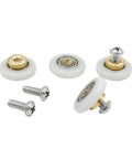 4 Pieces Shower Door Rollers Runners Wheels Replacement Part For Bathroom Glass Shower Door Sliding Track With 19mm Wheel Diameter 5mm Thick Copper Core POM Wheel Stainless Steel Screws Suitable For 4 To 6mm Thick Doors Corrosion Resistant