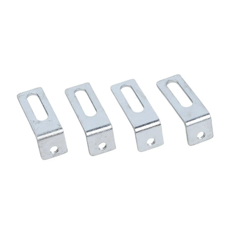 Wall Mounting Kit For Whiteboards With 20 Angle Brackets Expansion Tubes And Screws, close-up of 4 metal angle brackets