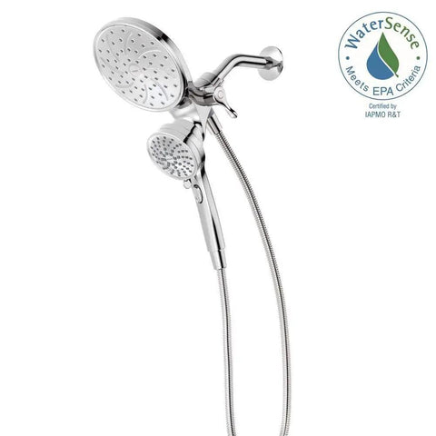 Magnetix 2-In-1 Shower Head Combo With Magnetic Dock Easily Switch Between Rain And Handheld Modes Includes 3-Way Diverter Durable Chrome