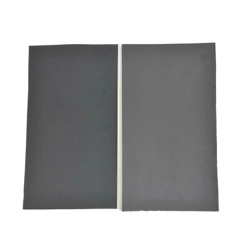 60 Piece Premium Silicon Carbide Wet Dry Sandpaper Sheets Custom Cut For Wood Glass Metal Car Body Rust Removal And Painting Projects, two sheets layout.