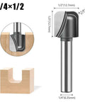 Killer Sharp Carbide Bowl And Tray Router Bit Set One Quarter Inch Shank For woodworking crafts jewelry boxes and tackle boxes showing dimensions.