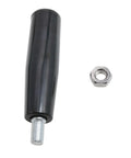 Revolving Lathe Handle And Trailer Jack Hand Wheel M10 Threaded Crank With Nuts, featuring a black non-slip grip and silver threaded end