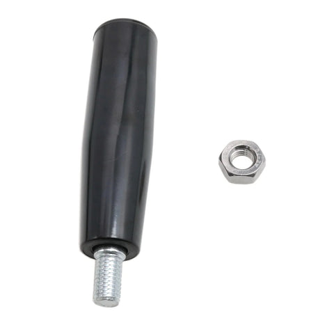 Revolving Lathe Handle And Trailer Jack Hand Wheel M10 Threaded Crank With Nuts, featuring a black non-slip grip and silver threaded end