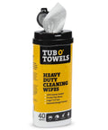 Heavy Duty Fiber Weave Cleaning Wipes 8x7 Inches 40 Count Multipurpose Grime Buster in yellow and black canister