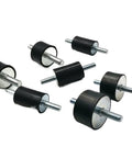 Heavy Duty Rubber Vibration Isolator Mounts Set Of Ten Shock Resistant Dual Ended M8 Screw Stud for secure mounting.