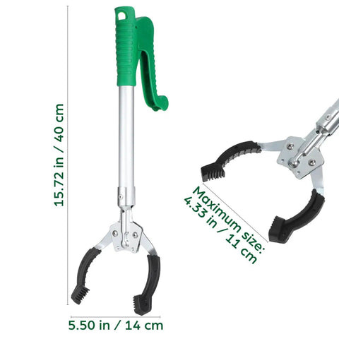 Heavy Duty Reacher Grabber Tool for Seniors and Disabled, 15.75-Inch Aluminum Reach Aid for Outdoor Use, Trash, Bottles and Objects, Easy Grip Pickups, Durable Grabber for Everyday Helpers